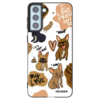 Picasee crna silikonska maskica za Samsung Galaxy S21+ 5G G996F - Frenchies