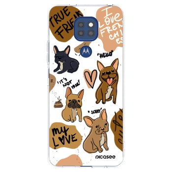 Picasee silikonska prozirna maskica za Motorola Moto G9 Play - Frenchies