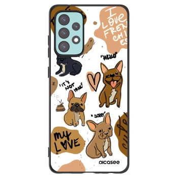 Picasee crna silikonska maskica za Samsung Galaxy A72 A725F - Frenchies