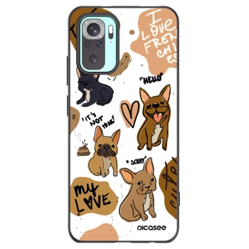 Picasee crna silikonska maskica za Xiaomi Redmi Note 10 Pro - Frenchies
