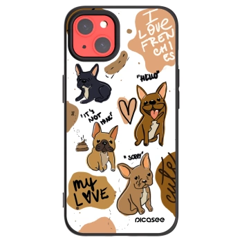 Picasee crna silikonska maskica za Apple iPhone 13 - Frenchies
