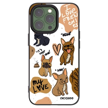 Picasee crna silikonska maskica za Apple iPhone 13 Pro - Frenchies