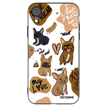 Picasee crna silikonska maskica za Apple iPhone XR - Frenchies