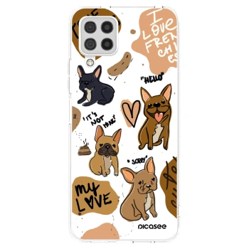 Picasee silikonska prozirna maskica za Samsung Galaxy A22 A225F 4G - Frenchies