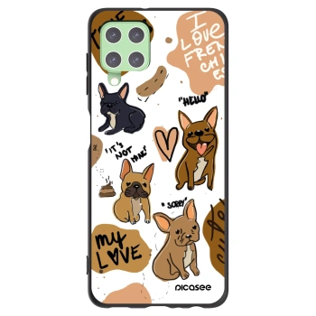 Picasee crna silikonska maskica za Samsung Galaxy A22 A225F 4G - Frenchies