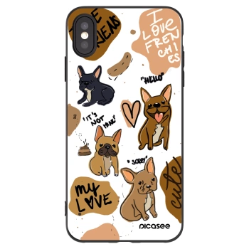 Picasee crna silikonska maskica za Apple iPhone XS Max - Frenchies