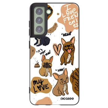 Picasee crna silikonska maskica za Samsung Galaxy S21 FE 5G - Frenchies
