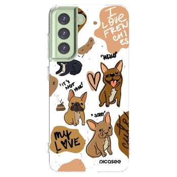 Picasee silikonska prozirna maskica za Samsung Galaxy S21 FE 5G - Frenchies