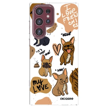 Picasee silikonska prozirna maskica za Samsung Galaxy S22 Ultra 5G - Frenchies