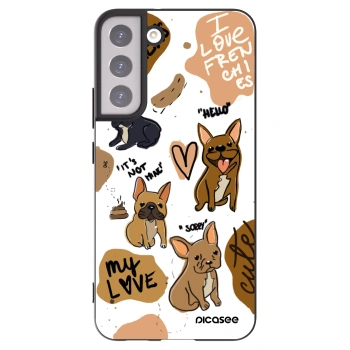 Picasee crna silikonska maskica za Samsung Galaxy S22+ 5G - Frenchies