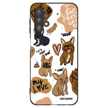 Picasee crna silikonska maskica za Samsung Galaxy A13 4G A135 - Frenchies