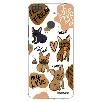 Picasee silikonska prozirna maskica za Huawei P Smart - Frenchies