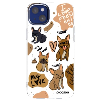 Picasee silikonska prozirna maskica za Apple iPhone 14 Plus - Frenchies