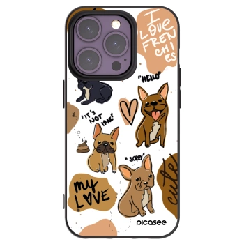 Picasee crna silikonska maskica za Apple iPhone 14 Pro - Frenchies