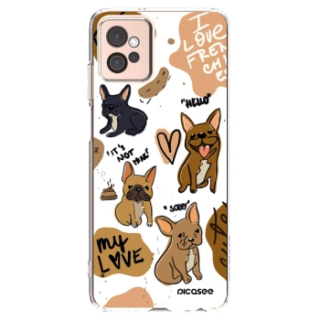 Picasee silikonska prozirna maskica za Motorola Moto G32 - Frenchies
