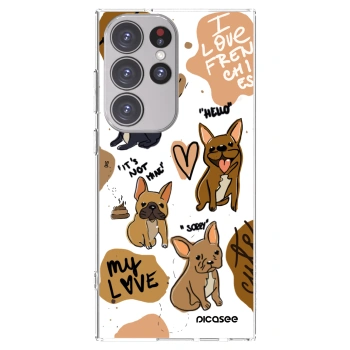 Picasee silikonska prozirna maskica za Samsung Galaxy S23 Ultra 5G - Frenchies