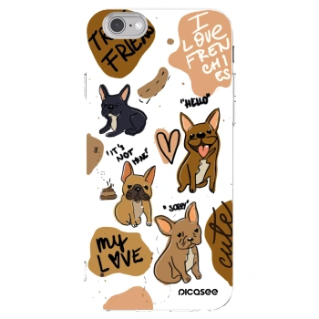 Picasee silikonska prozirna maskica za Apple iPhone 6/6S - Frenchies