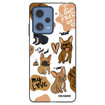 Picasee crna silikonska maskica za Xiaomi Redmi Note 12 Pro 5G - Frenchies