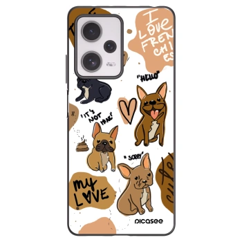 Picasee crna silikonska maskica za Xiaomi Redmi Note 12 Pro+ 5G - Frenchies