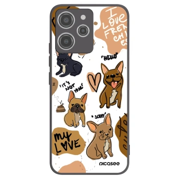 Picasee crna silikonska maskica za Xiaomi Redmi 12 4G - Frenchies