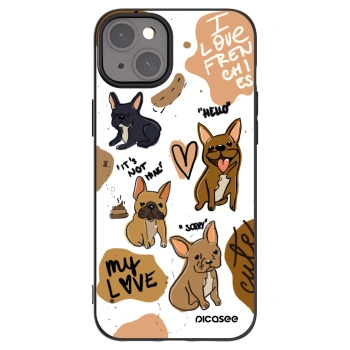 Picasee crna silikonska maskica za Apple iPhone 15 Plus - Frenchies