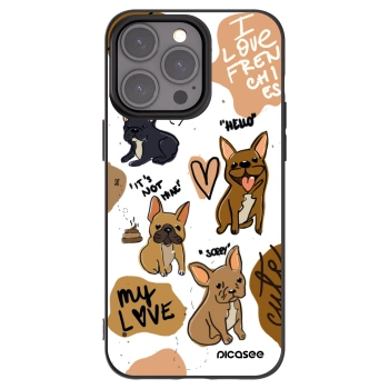 Picasee crna silikonska maskica za Apple iPhone 15 Pro Max - Frenchies