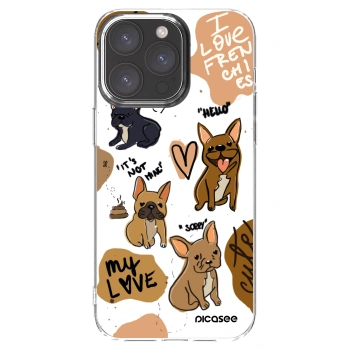 Picasee silikonska prozirna maskica za Apple iPhone 15 Pro Max - Frenchies