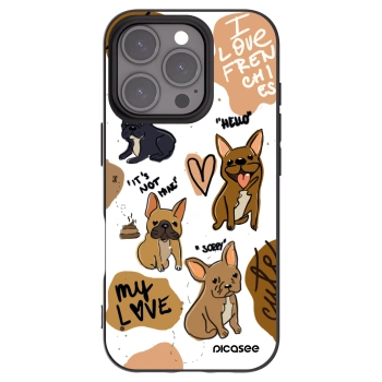 Picasee crna silikonska maskica za Apple iPhone 16 Pro - Frenchies