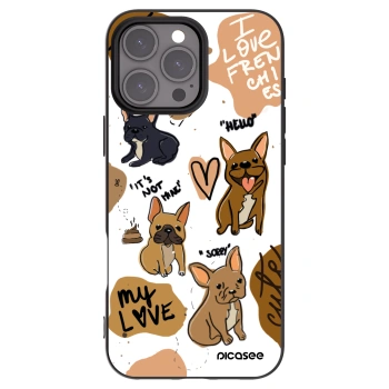 Picasee crna silikonska maskica za Apple iPhone 16 Pro Max - Frenchies