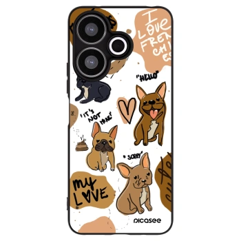 Picasee crna silikonska maskica za Xiaomi Redmi 13 4G - Frenchies