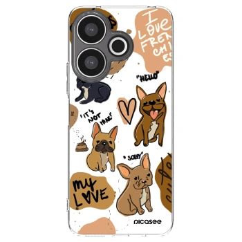Picasee silikonska prozirna maskica za Xiaomi Redmi 13 4G - Frenchies