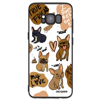 Picasee crna silikonska maskica za Samsung Galaxy S8 G950F - Frenchies
