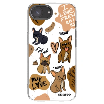 Picasee silikonska prozirna maskica za Apple iPhone 16e - Frenchies