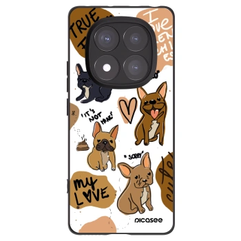 Picasee crna silikonska maskica za Xiaomi Redmi Note 14 Pro 5G - Frenchies