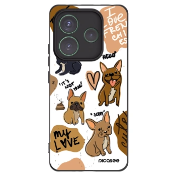 Picasee crna silikonska maskica za Xiaomi Redmi Note 14 5G - Frenchies