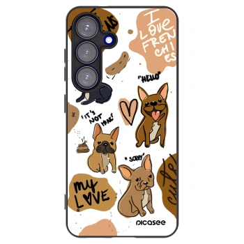 Picasee crna silikonska maskica za Samsung Galaxy S25 5G - Frenchies