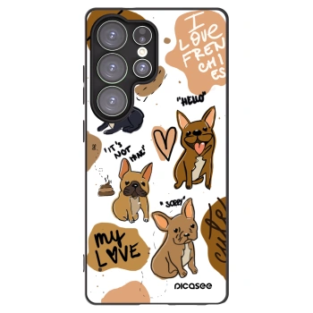 Picasee crna silikonska maskica za Samsung Galaxy S25 Ultra 5G - Frenchies