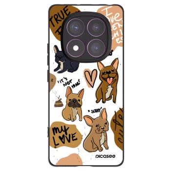 Picasee crna silikonska maskica za Xiaomi Redmi Note 14 Pro 4G - Frenchies
