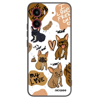 Picasee crna silikonska maskica za Motorola Moto G05 - Frenchies