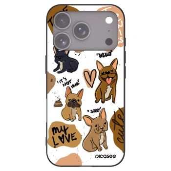 Picasee crna silikonska maskica za Apple iPhone 17 Pro - Frenchies