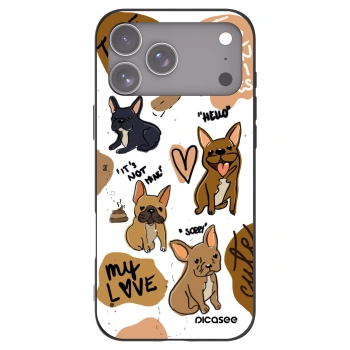 Picasee crna silikonska maskica za Apple iPhone 17 Pro Max - Frenchies