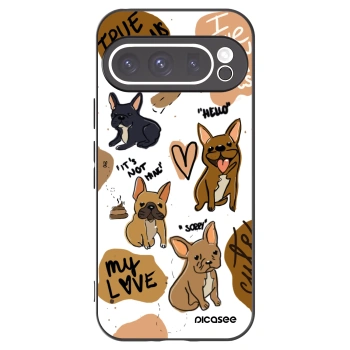 Picasee crna silikonska maskica za Google Pixel 9 Pro XL - Frenchies