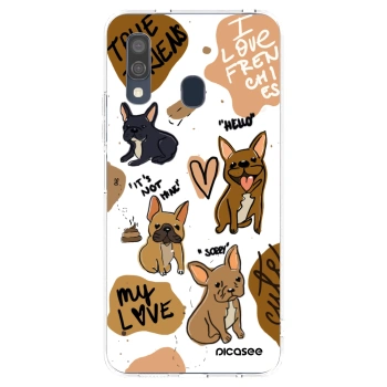 Picasee silikonska prozirna maskica za Samsung Galaxy A40 A405F - Frenchies