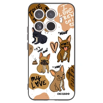 Picasee crna silikonska maskica za Xiaomi 15T Pro - Frenchies