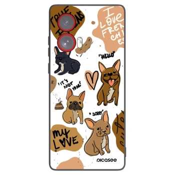 Picasee crna silikonska maskica za Motorola Edge 50 Fusion - Frenchies