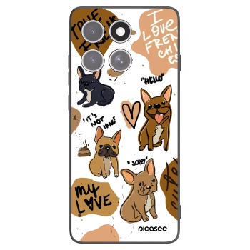 Picasee crna silikonska maskica za Motorola Edge 60 Fusion - Frenchies
