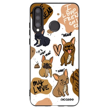 Picasee crna silikonska maskica za Huawei P30 Lite - Frenchies