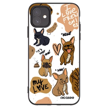 Picasee crna silikonska maskica za Apple iPhone 11 - Frenchies
