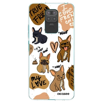 Picasee crna silikonska maskica za Xiaomi Redmi Note 9 - Frenchies