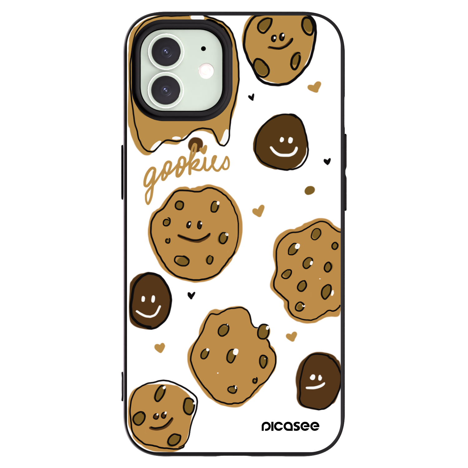 Picasee crna silikonska maskica za Apple iPhone 12 - Gookies